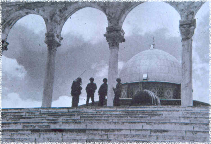 Guarding the Dome of the Rock: the site of the Holy of Holies...